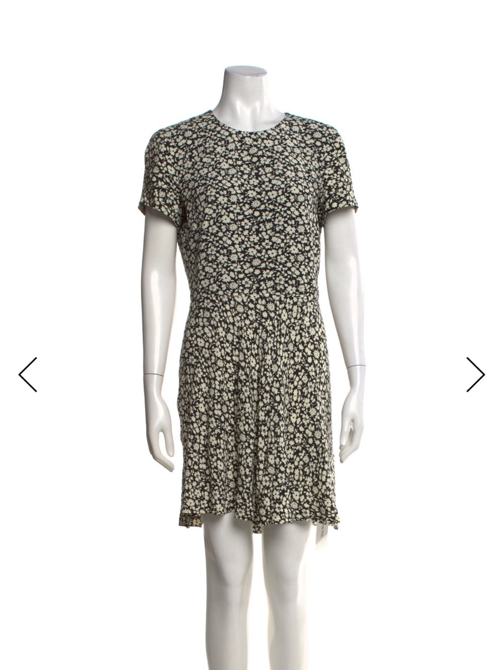 Polo by Ralph Lauren Black Mini Dress with Cream Floral Motif